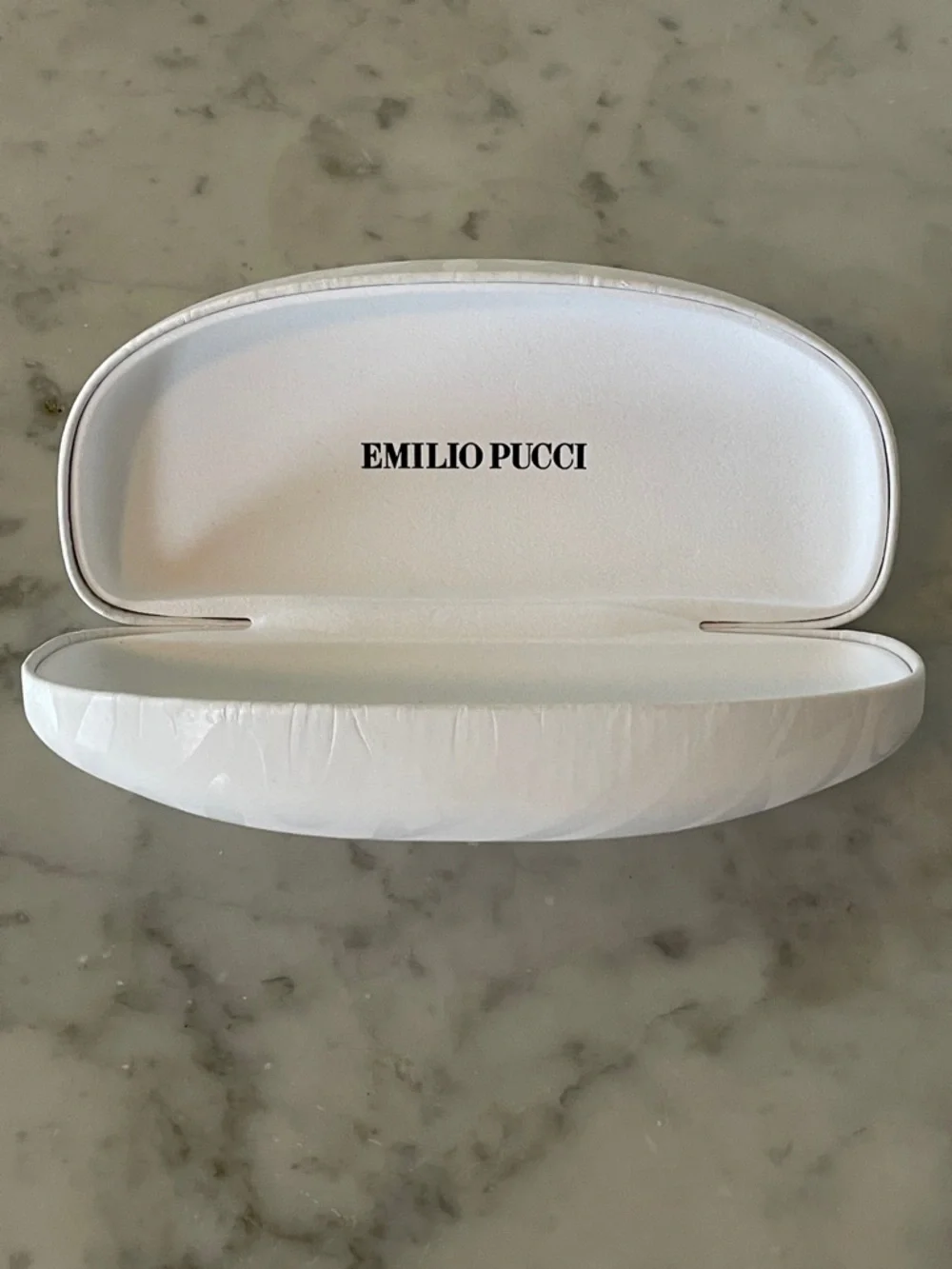 EMILIO PUCCI White Sunglass Hard Clam Shell Large Case